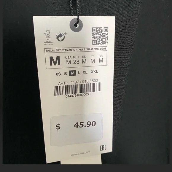 NWT ZARA - Black Surplice Dress - Picture 8 of 9